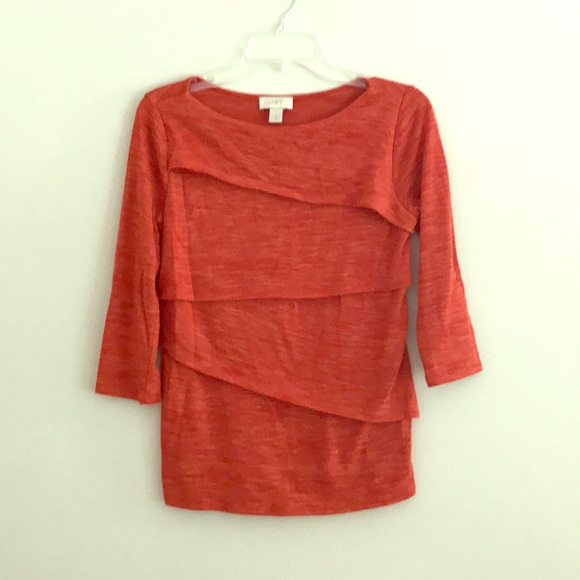 LOFT Tops - ⭐️3/$20 ruffled tier burnt orange top